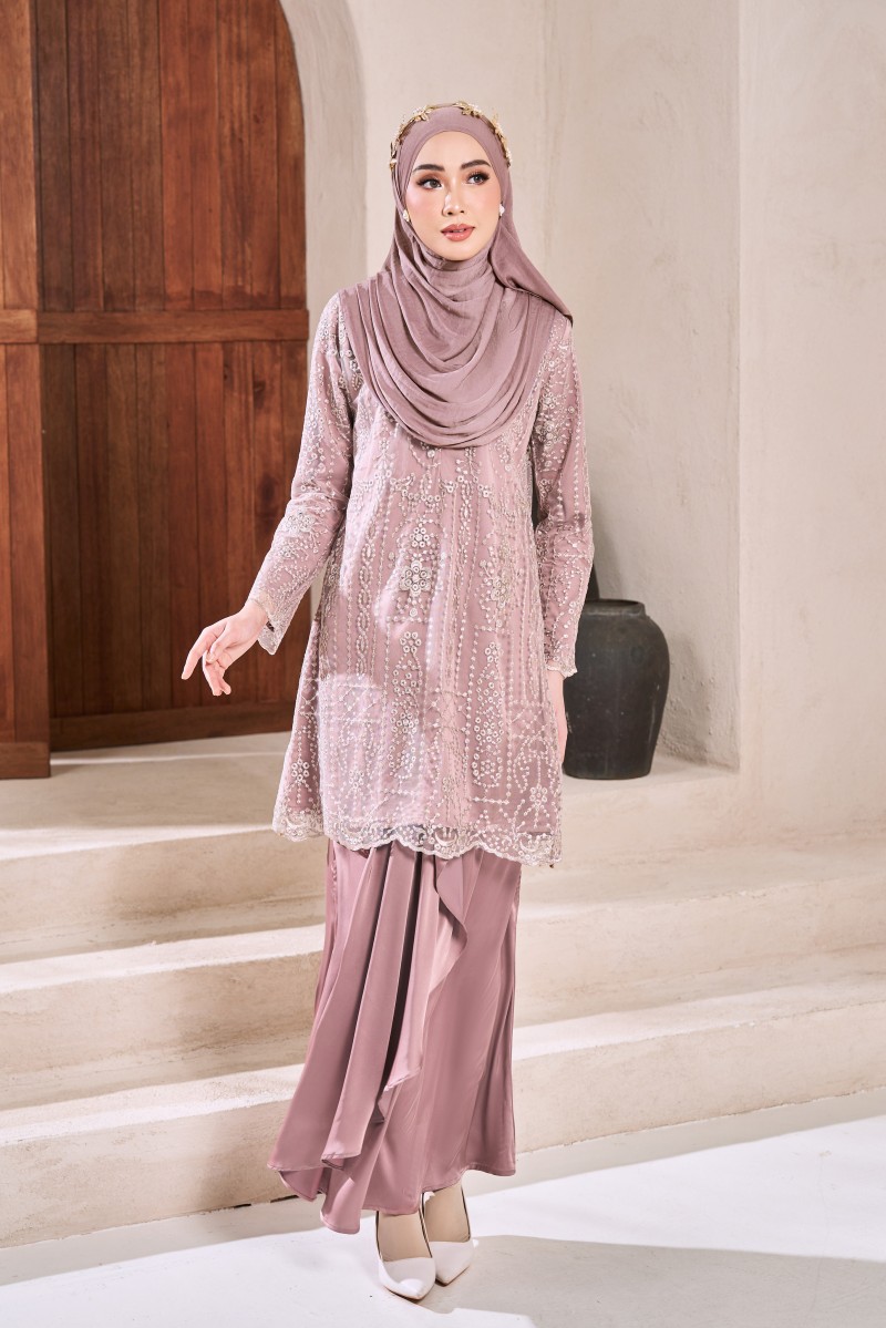 JEMIMA Kurung in Mauve Purple